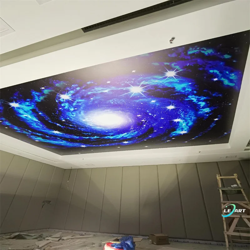 Декоративные 3d обои Plafon ПВХ Гана синие пленки для потолка высокое качество низкая цена