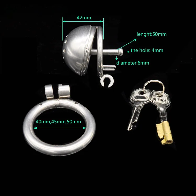 Small Metal Cuckold Cock Cage Penis Lock slave Bondage Device with Urethral Plug Adult Sex Toys