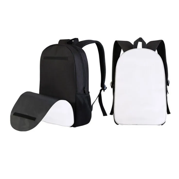 RubySub Black Sublimation Backpack Blanks Custom Adult School Book Bag Backpack Bag