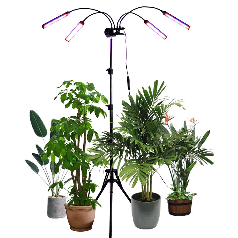 80W Full  Spectrum Four Head Remote Control Grow Lamp Multifunction 4H 8H 12H Desk Clip Indoor LED  Plant light