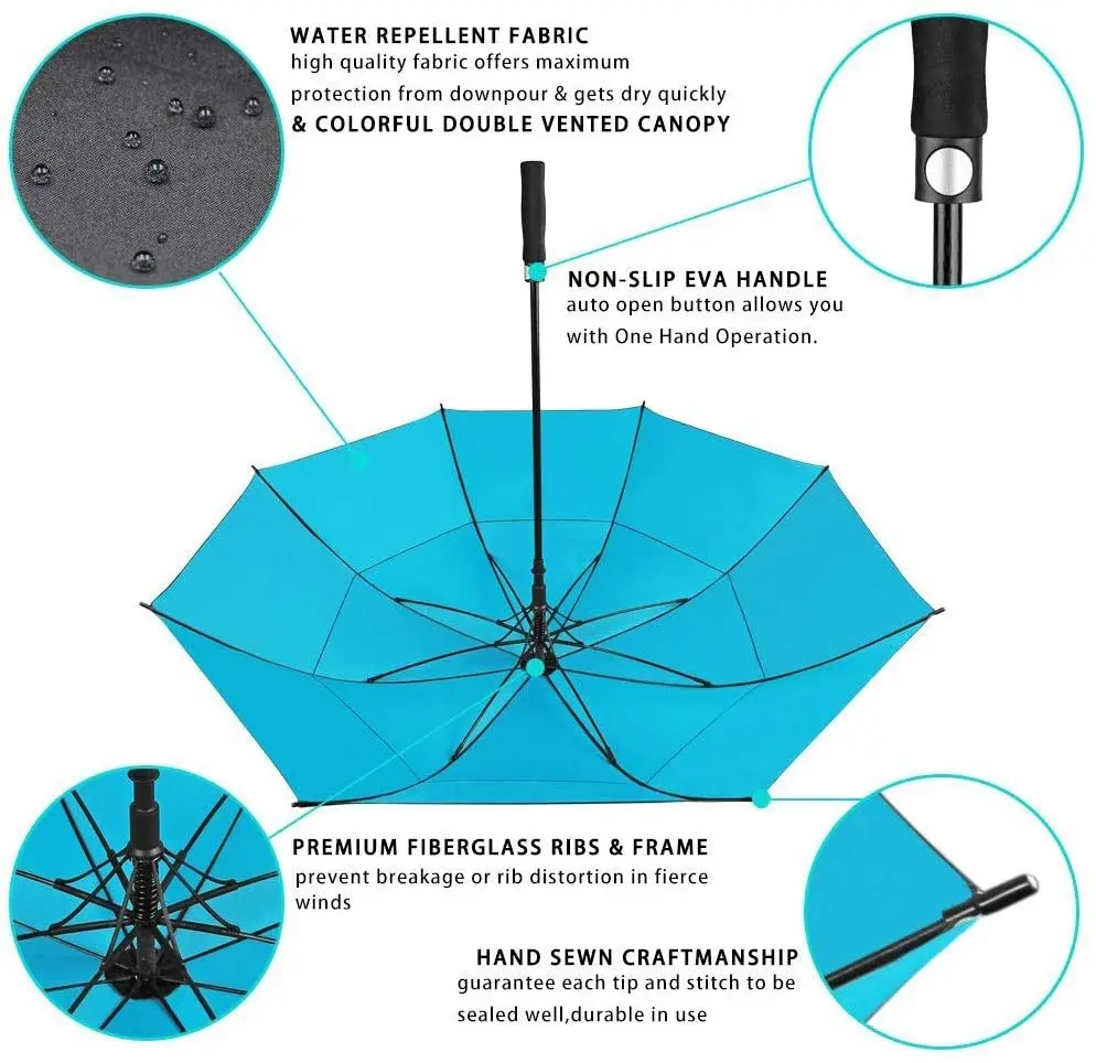 Top big rain golf umbrella double layer logo printed