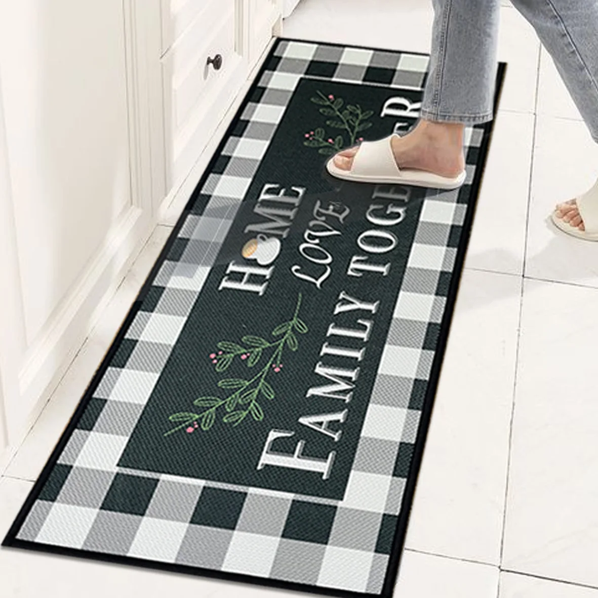 Wholesale Polyester Fiber Rubber Kitchen Floor Mat Absorbent And Non Slip Bathroom Floor Mat Machine Washable