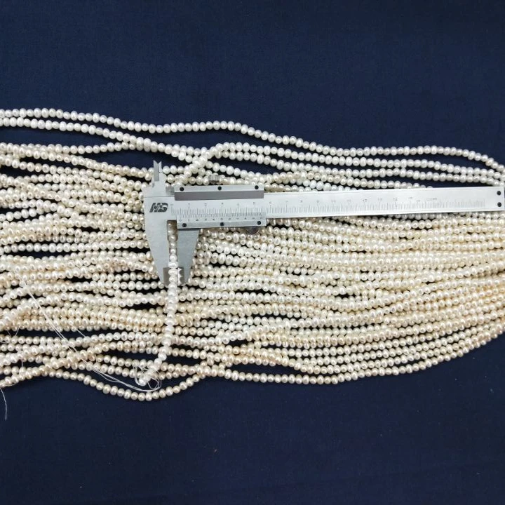 15 Inch Fresh Water Pearl Natural Pearl Potato Shape White 4.5mm Cultured Freshwater Pearls