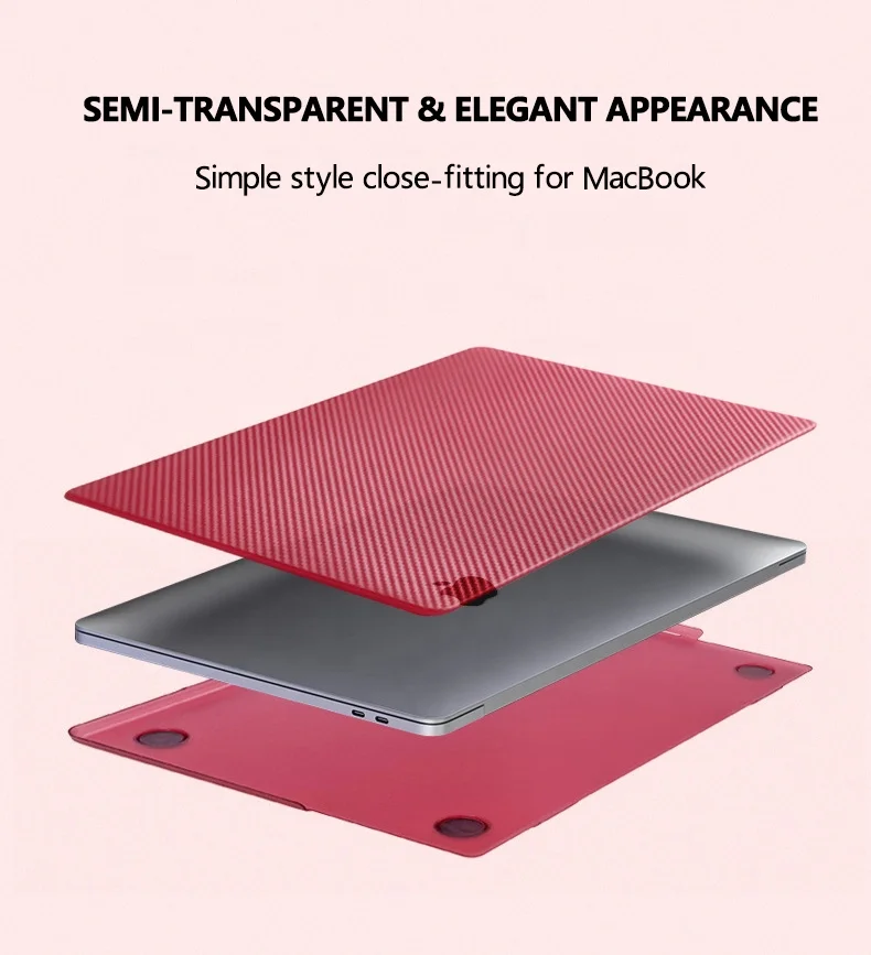 Высококачественный завод OEM твердый ПК углеродное волокно текстура Четырехугольная ЗАЩИТА Защита от падения Корпус для Macbook Air Pro 13 14 16