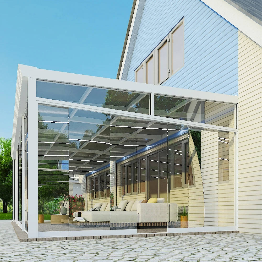 Wall partition glass sun room Leisure and enjoyment glasshouse Modular Prefabricated Glass House Sunroom Container Home