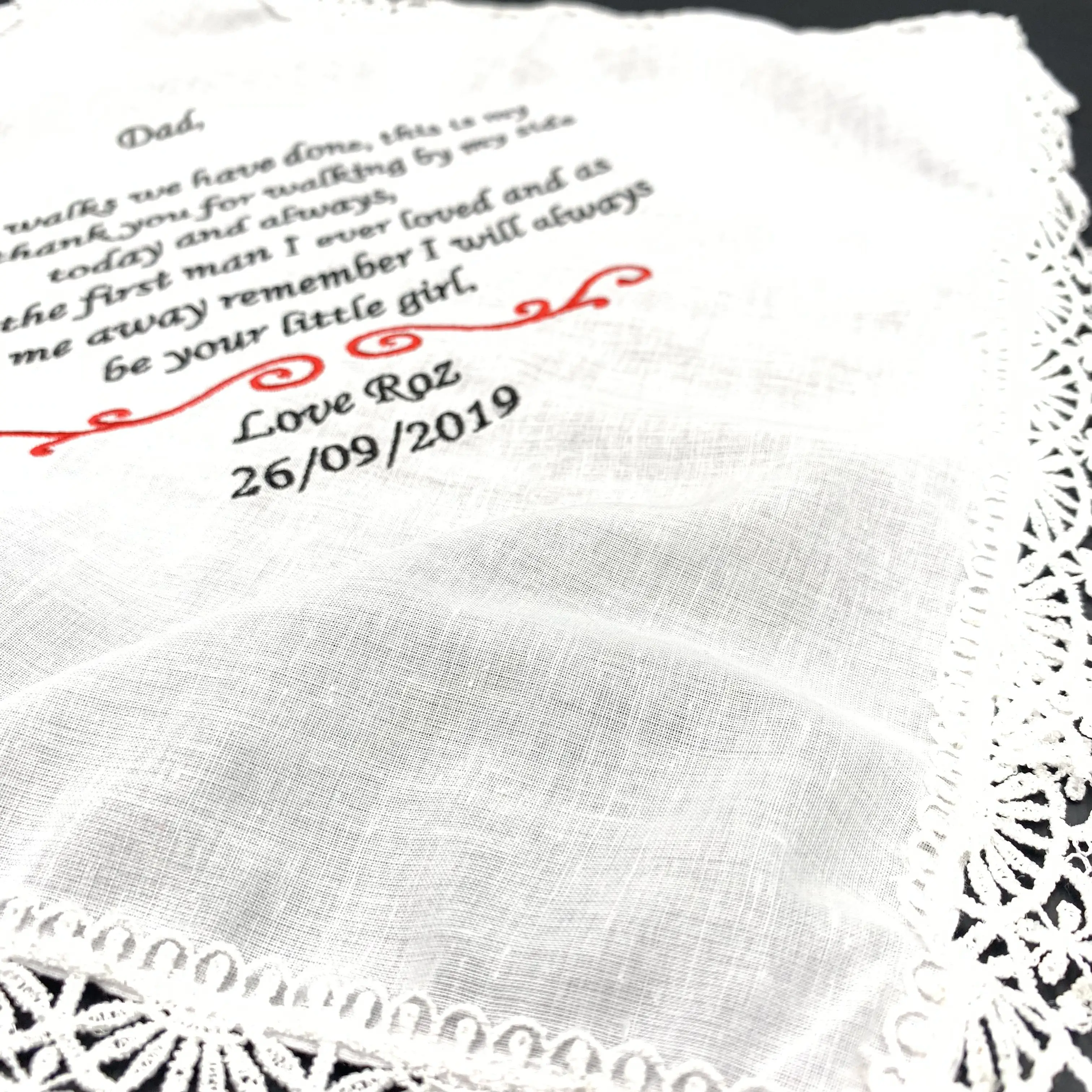 embroidery scallop flower handkerchief 100% cotton women handkerchief