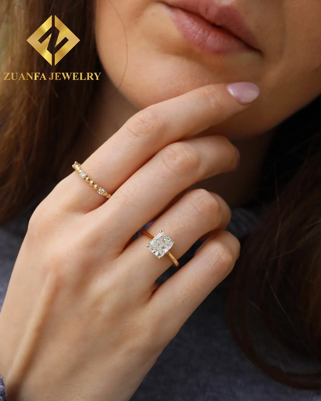 Обручальные кольца из цельного золота GRA moissanite 10 карат