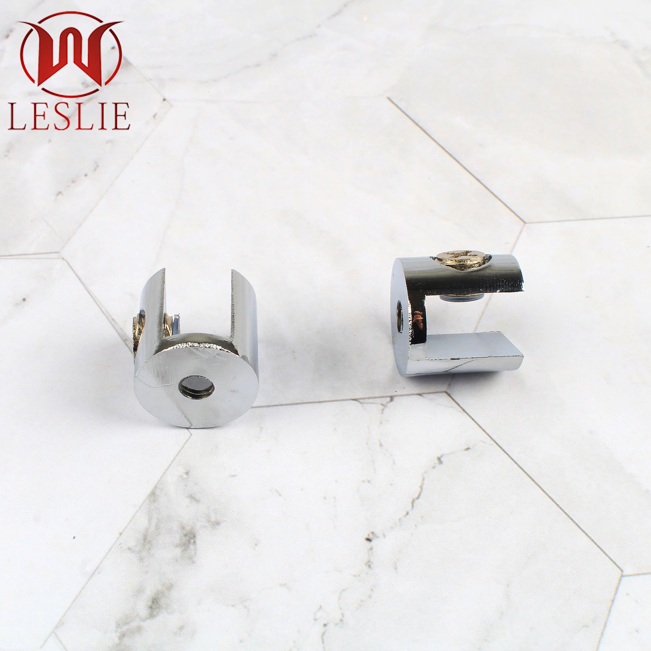 Chrome Bathroom Metal Glass Shelf Clamp Bracket 10MM Glass Bracket