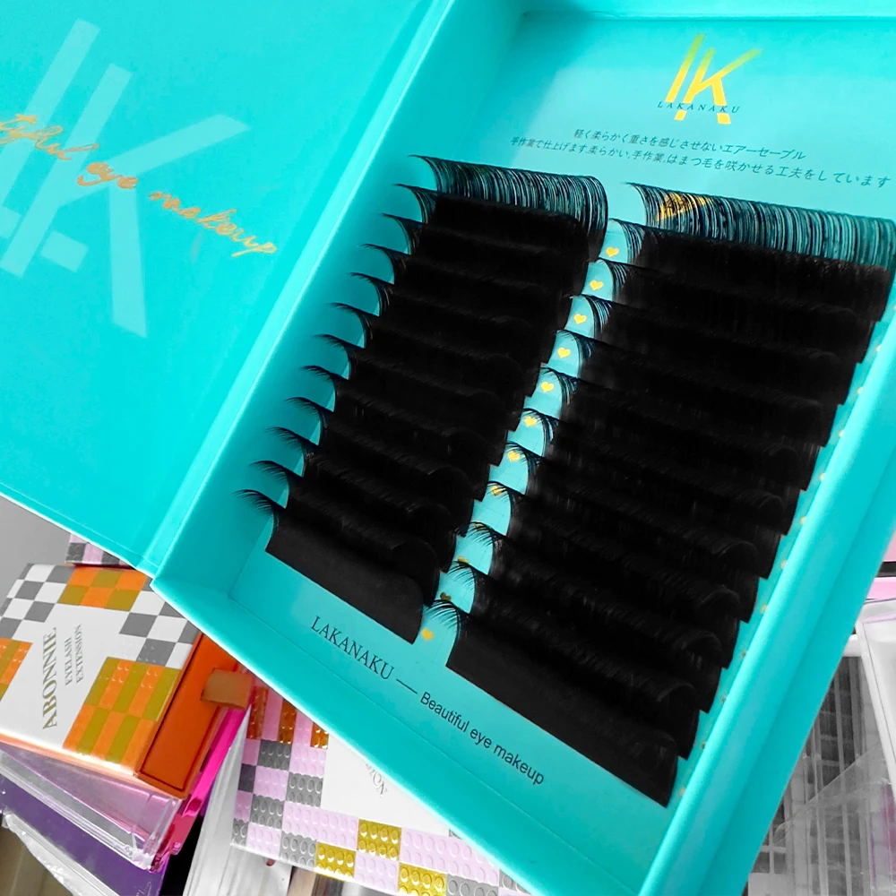 Russian Cashmere Volume Lash Trays Fluffy Soft Extension De Pestanas Matte Black New Arrivals Pbt Fiber Lash Extensions Supplies