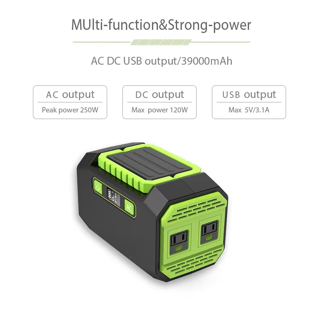 200W 115Wh Lithium Portable Power Station Solar Generator for RV Travel Camping Backup Emergency Power System