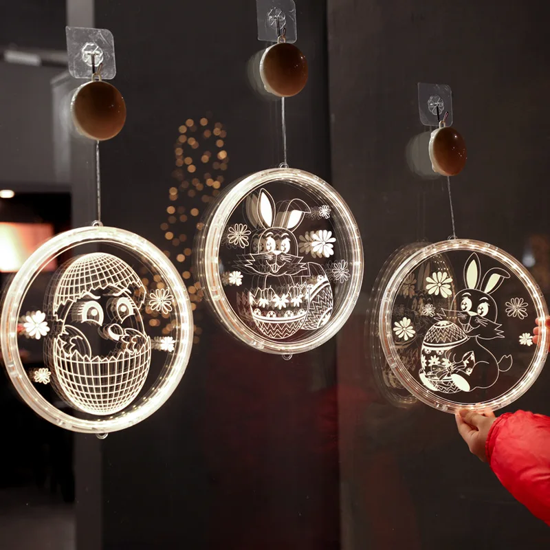 Easter USB Home Decoration Easter Bunny Eggs Decorations 3D  Acrylic Led Night Light