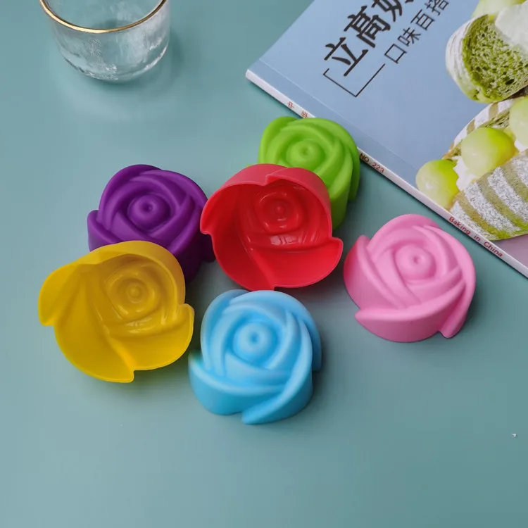 Custom Reusable flower shape cake Baking Molds Heat Resistant Nonstick 100% food grade approved Silicone Cupcake Liners