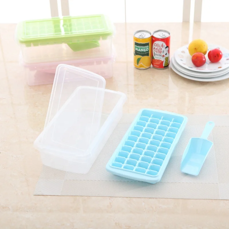 33 Cavities Diamond Shaped Silicone Ice Cube Trays With Lids