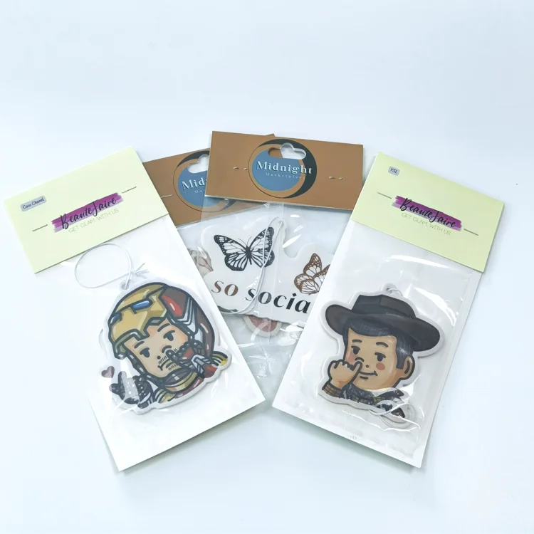 Make your own design car air freshener hanging long lasting smells paper air freshener with custom card package