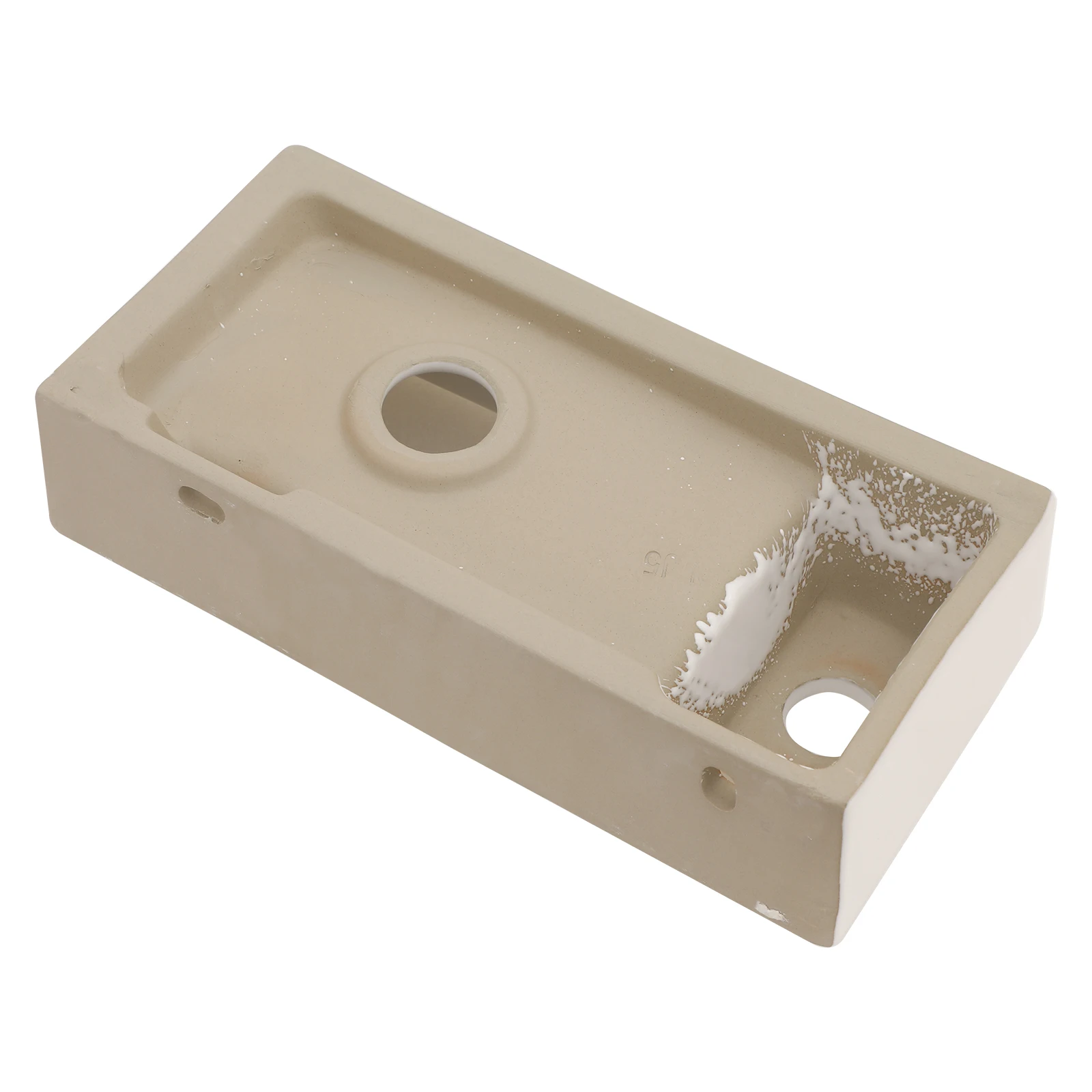 15 inch Small Bathroom Sink Wall Mounted Bathroom Sink Rectangle Ceramic Wash Basin Right Hand (Right Hand)