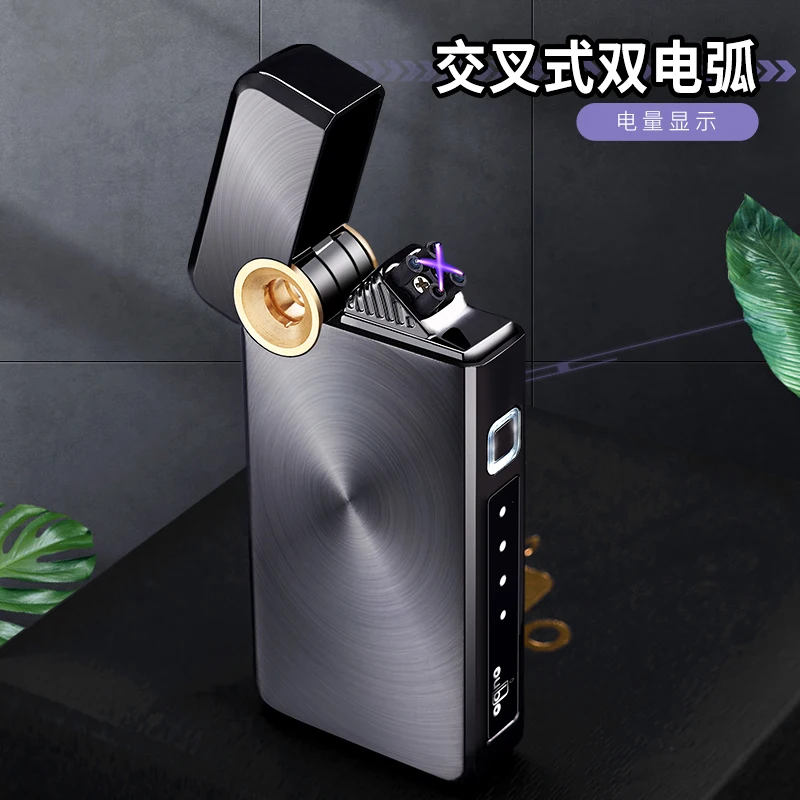 Lighter cigarettes Plasma arc Dual flameless rechargeable by Usb  arc lighter with indicator