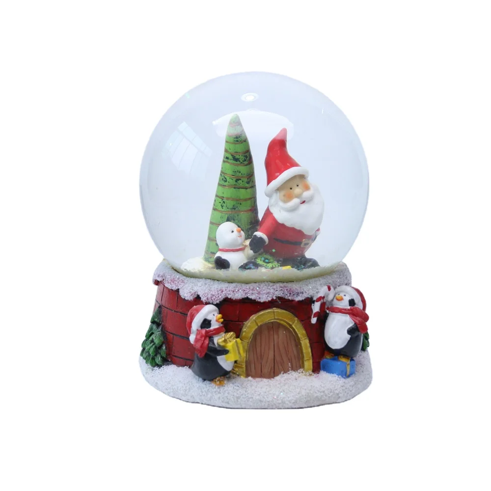 Custom 3D water globe resin glass snow ball factory for christmas souvenir child  gift holiday decoration