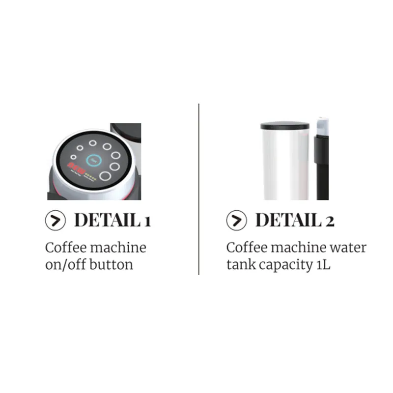 Italy Multi System Capsule Espresso Coffee Machine with 1L Coffee Machine Water Tank Capacity