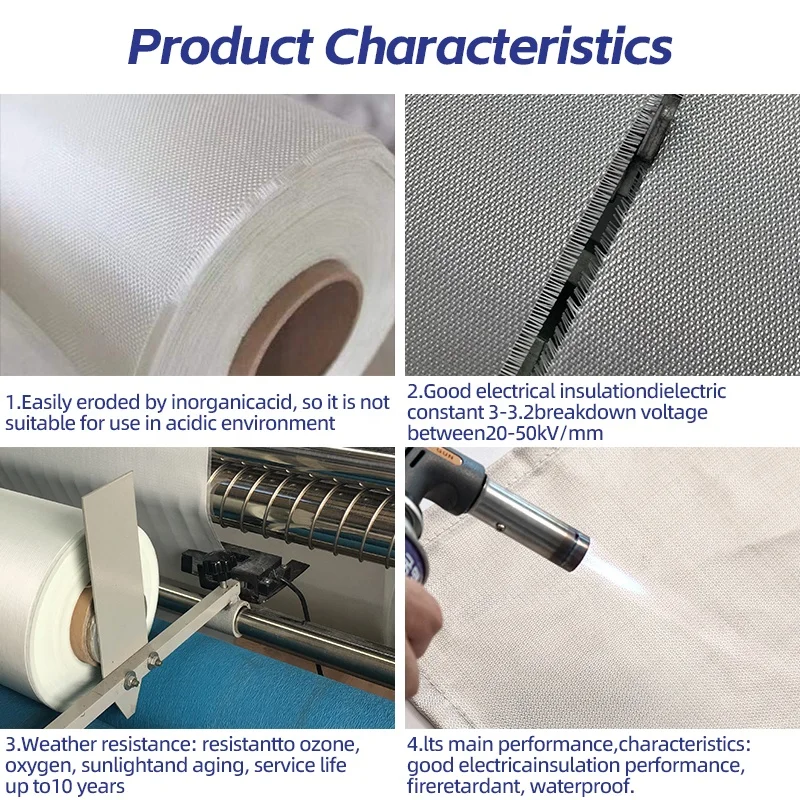 Manufacturer High Temperature Gray Silicone Coated Industrial Fiberglass Fabric Reinforced High Silica Glass Fiber cloth