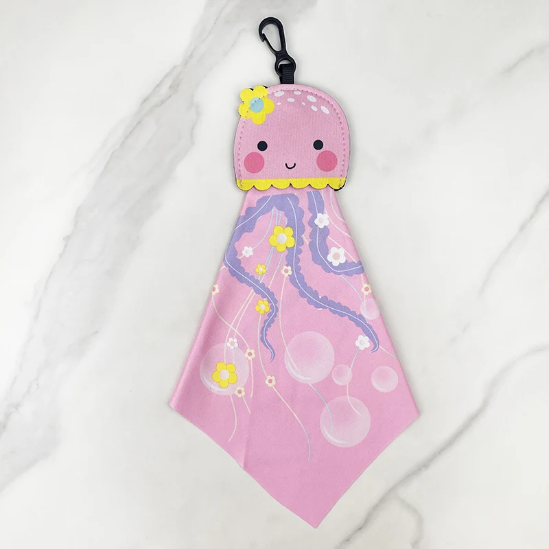 Eco-friendly reusable custom printed cartoon key chain small microfiber cloth Portable sunglasses glasses lens cleaning cloth