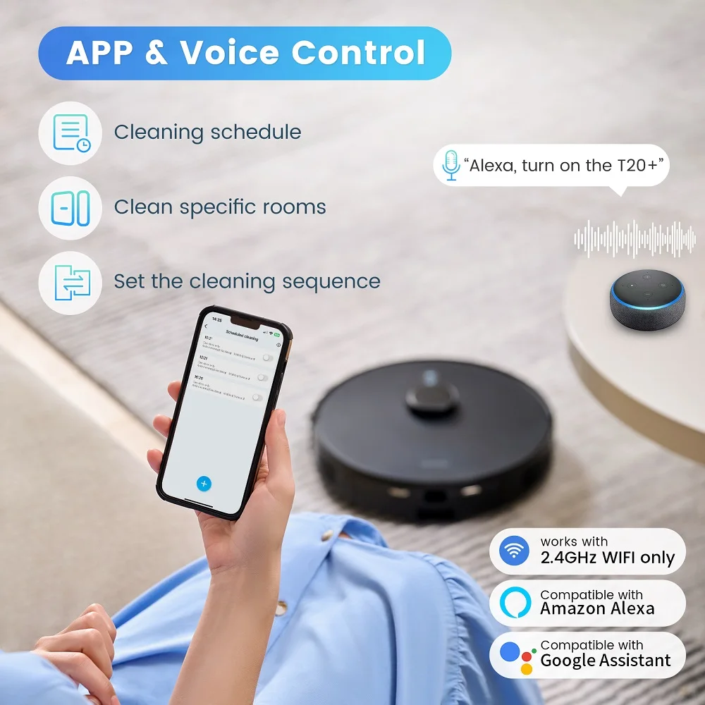 AIRROBO App Remote Voice Control Vacuum Cleaner Robot Floor Care Cordless Wireless Carpet Vacuum Cleaner For Concrete Floor