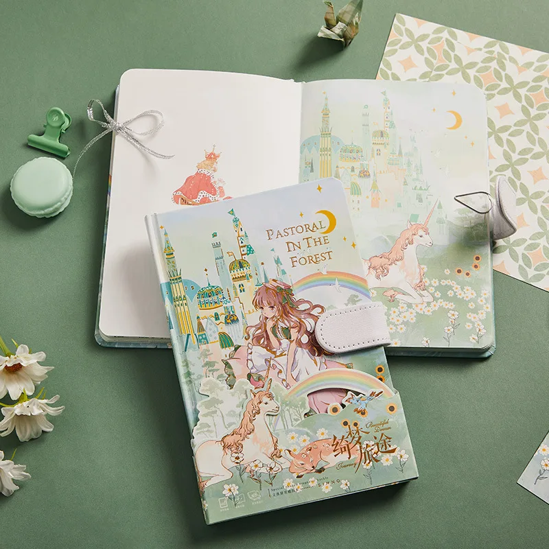 Creative cartoon color inner page magnetic buckle notebook diary notebooks