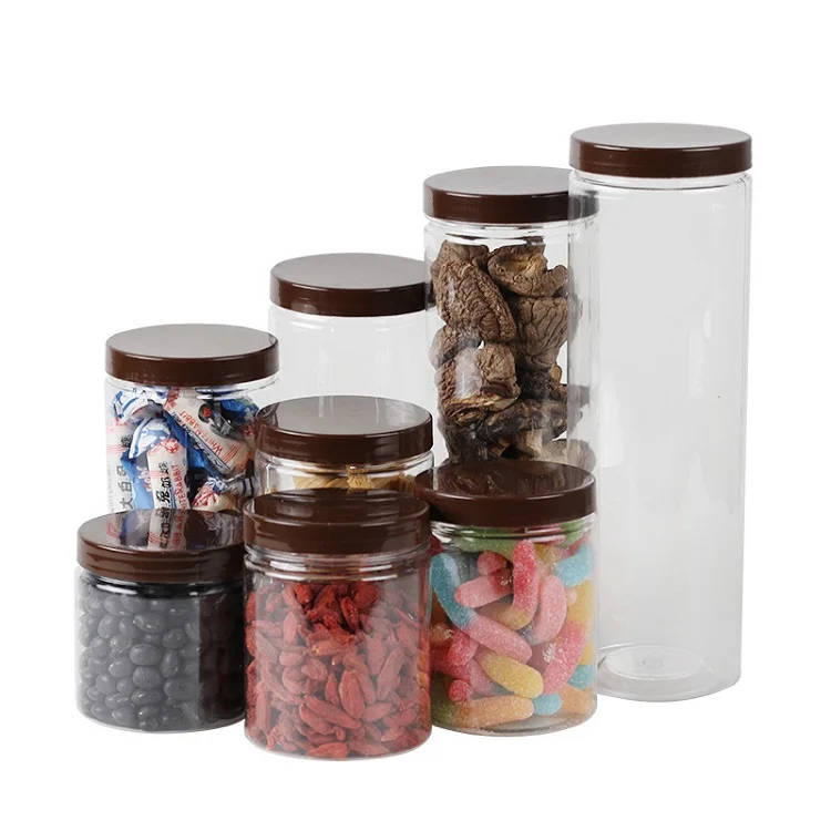 Kitchen Food Storage Scented Tea Dried Fruits Honey Clear Plastic PET Jar