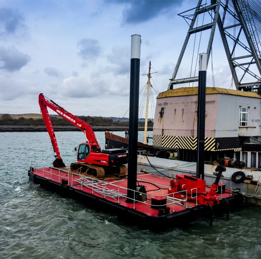 Modular Transportation Excavator Mounted Sectional Platform Barge floating pontton manufacturer