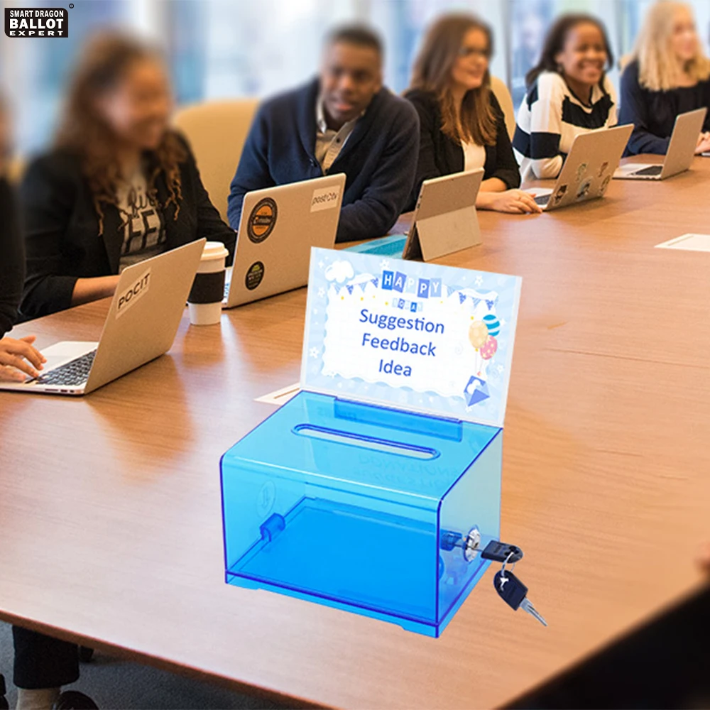 Donation Boxes Charity Voting Box Transparent Plastic Election Ballot Box