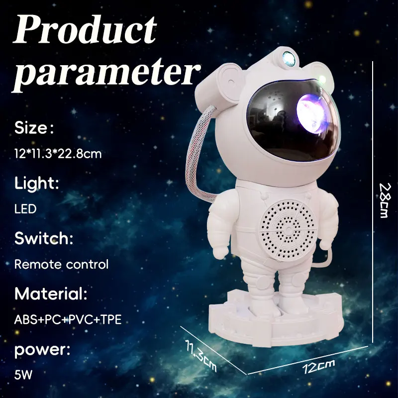 Spaceman Astronaut Projector RGB Star Night Light Projection Lamp with Bluetooth Music & Remote Control