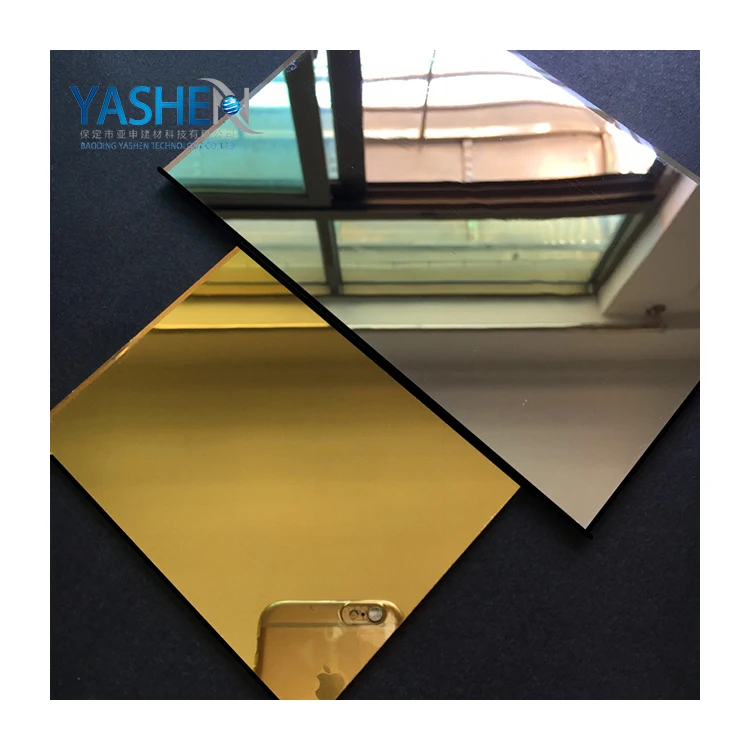 Laser cutting black mirror acrylic sheet gold acrylic sheet for sale