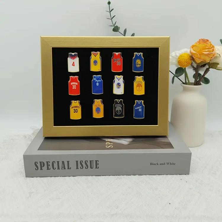 Значок из массива дерева фоторамка брошь Джерси Коби Брайант значок сувенирная Подарочная ручная коробка деревянная рамка