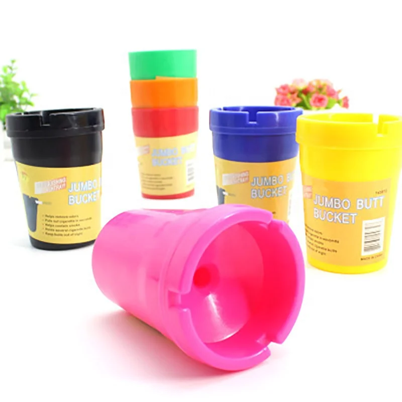 
Wholesale Cheap Plastic Ashtray Custom Travel Portable Butt Bucket Ashtray 