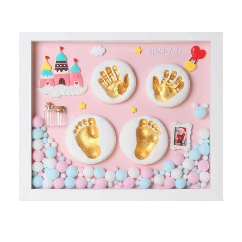 Shenglu Factory Birthday Gift Child Kids Polymer DIY Craft Toys Light Super Baby Footprint Clay Frame Kits