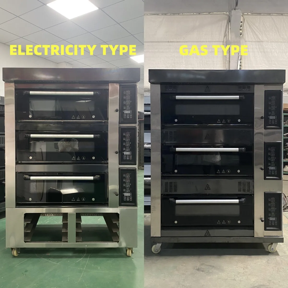 Easy Operation New Design Double Deck Pizza Oven Conveyor 2 Deck 6 Tray Oven Stone Deck Steam Oven
