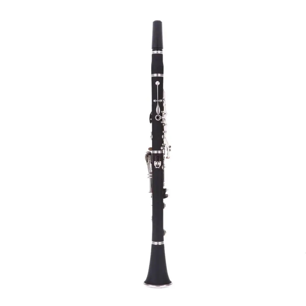 Bakelite 17 Key Bb Flat Soprano Nickel Plating Clarinet with 10 Reeds Woodwind Instruments