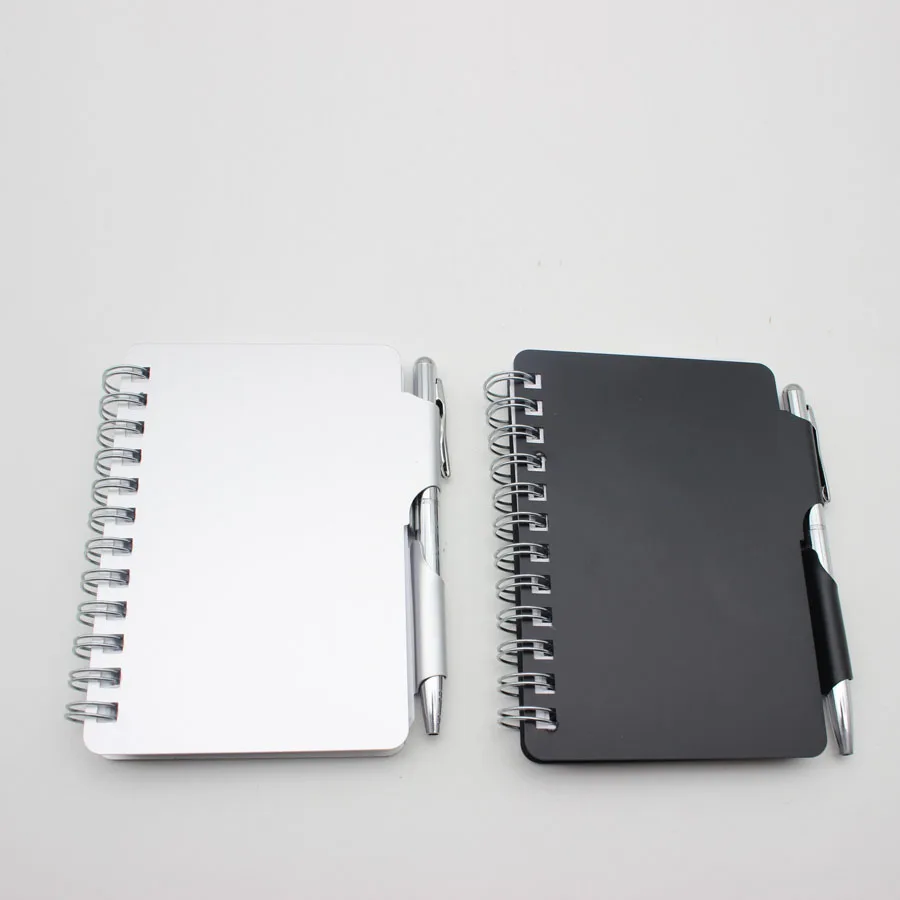Metal Mini Pocket Cover Office Wire Spiral Journal Diary Notebook With Pen