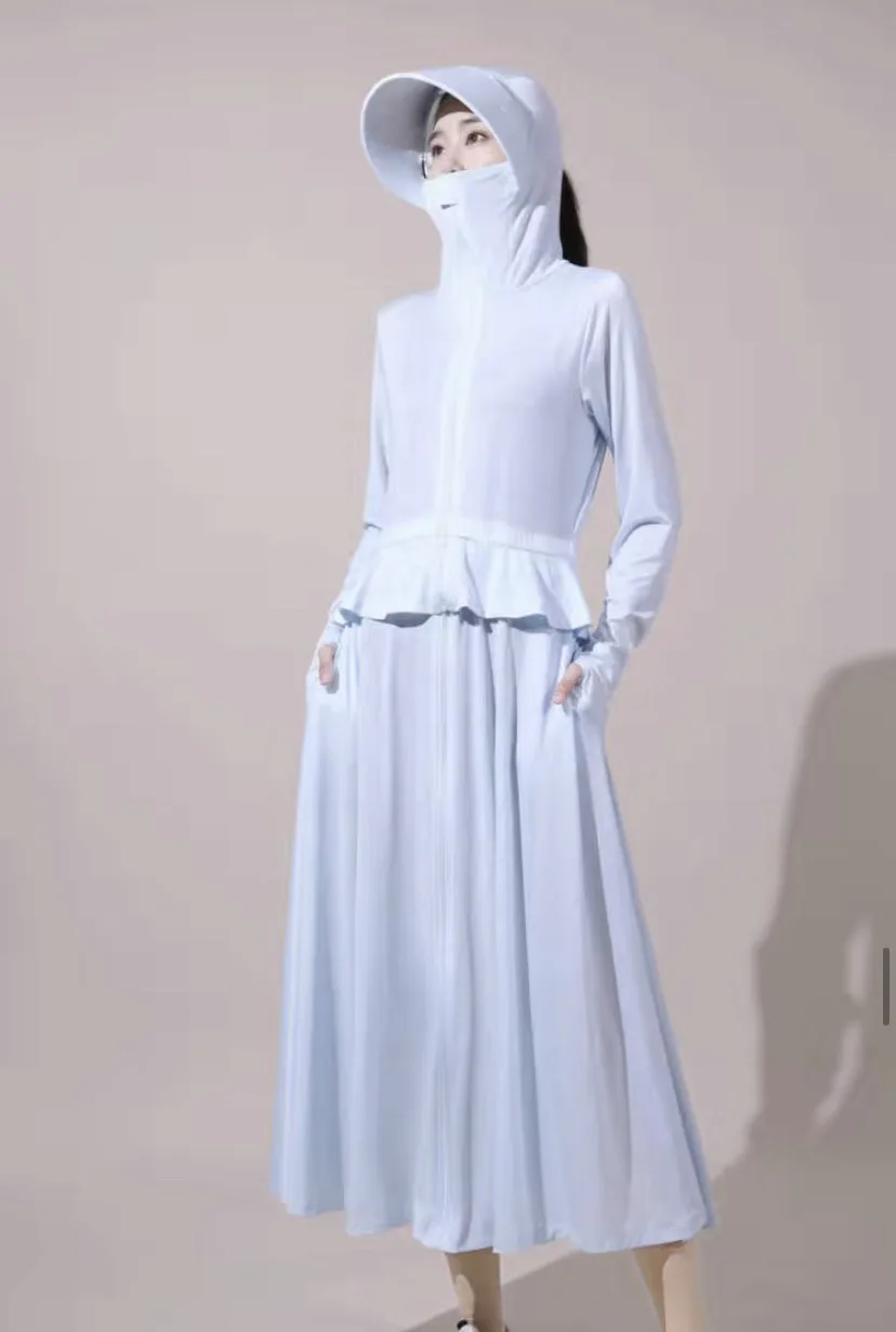 2022 New Long Sunscreen Full Body UV Protection Summer Outdoor Sports Cool Feeling Ice Ultra Thin Sunscreen Clothes Rash Guard