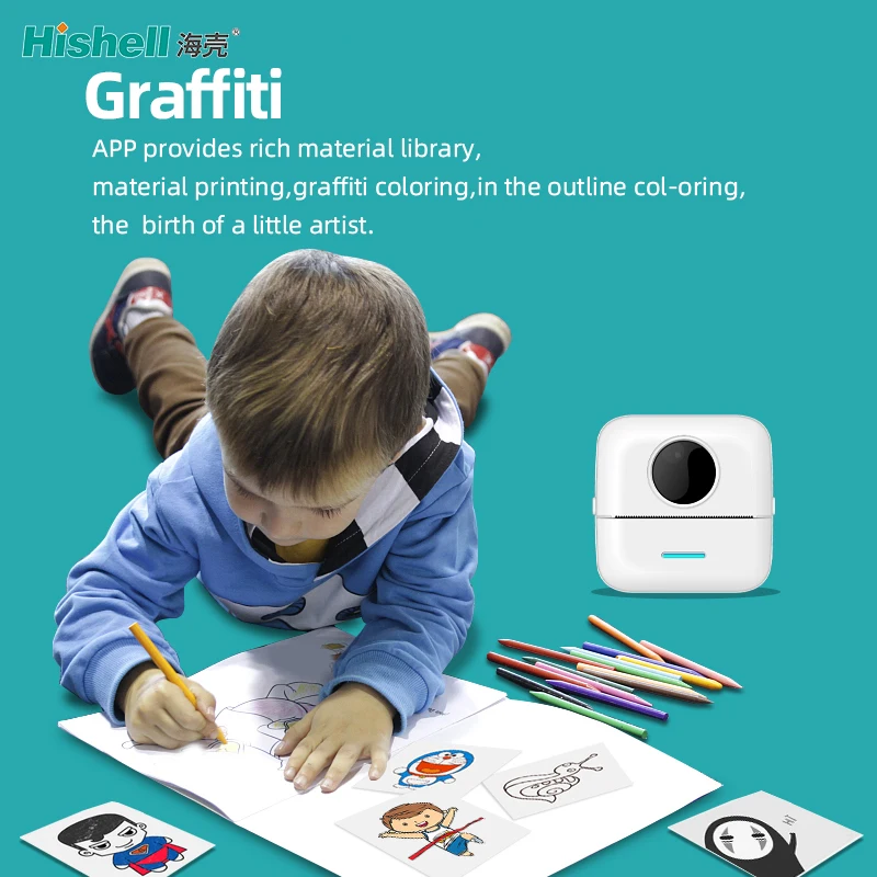 Wireless Portable Thermal Printer 57mm Documents Notes USB Mini Printer Device