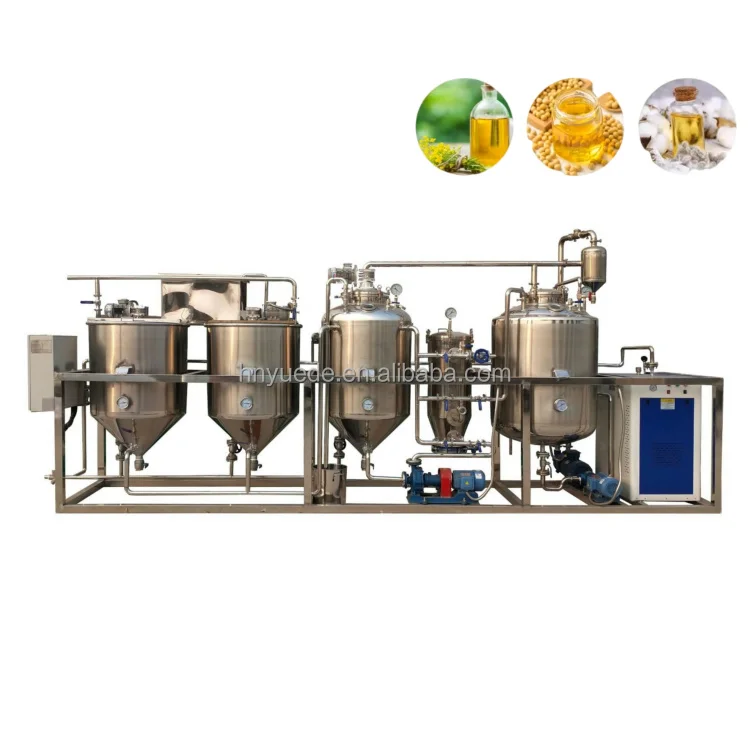 Soybean Canola Olive Sunflower Palm Oil Refining Equipment Mini Crude Oil Refinery For Sale