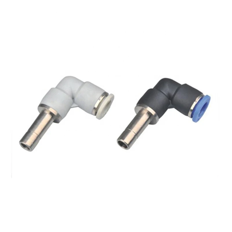 High Quality PLG Series One Touch Quick Connector Insertion Right Angle 45 Degrees Brass Copper Plate Nickel Pneumatic Fitting