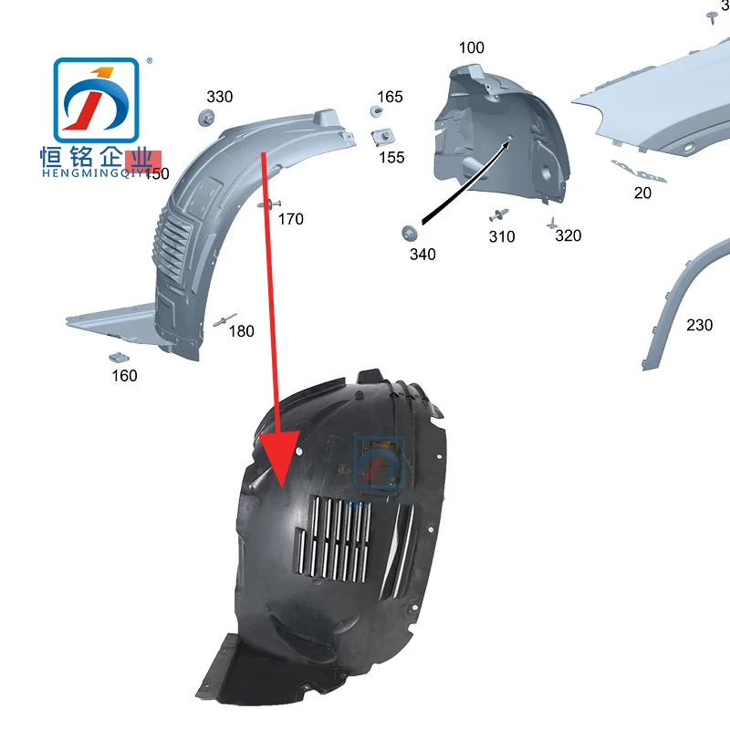 167 690 1508 L 167 690 1608 R W166 GLML Class Rear Fur Fender  inner For MERCEDES BENZ