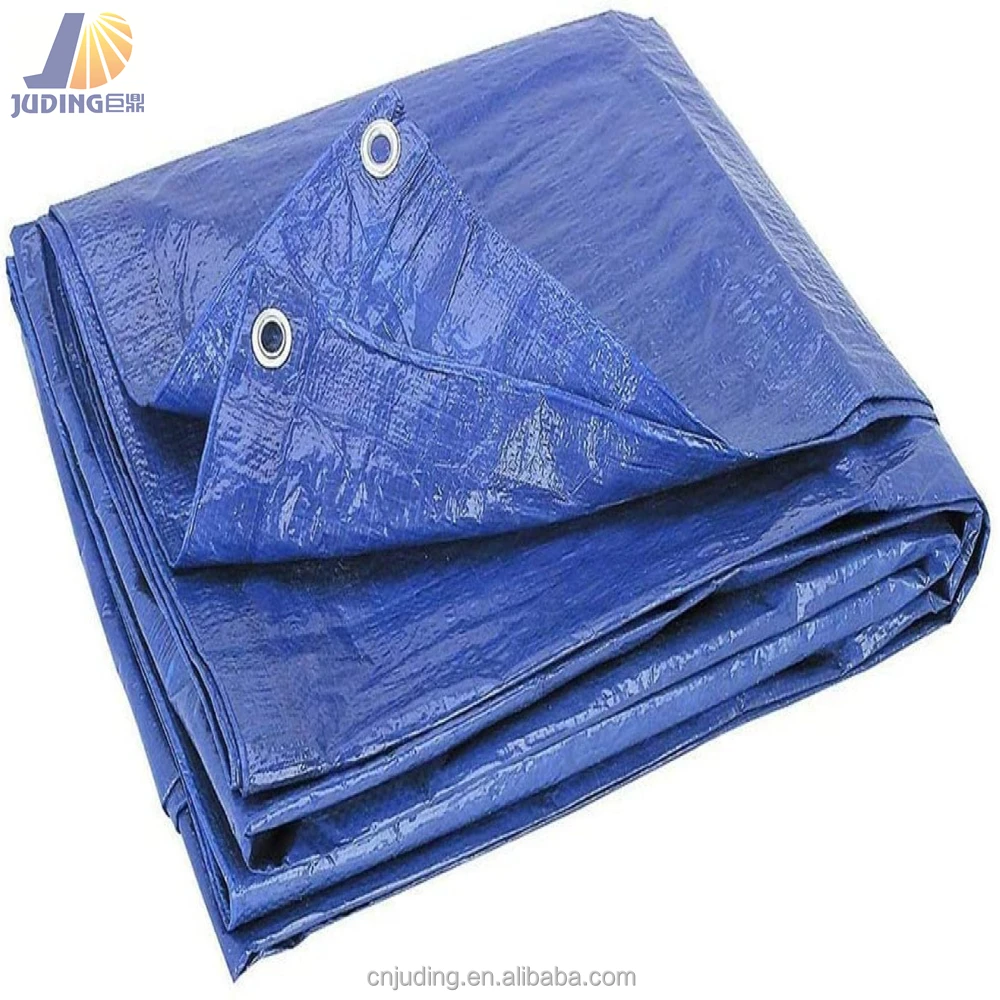 white and blue pe tarp with eyelets