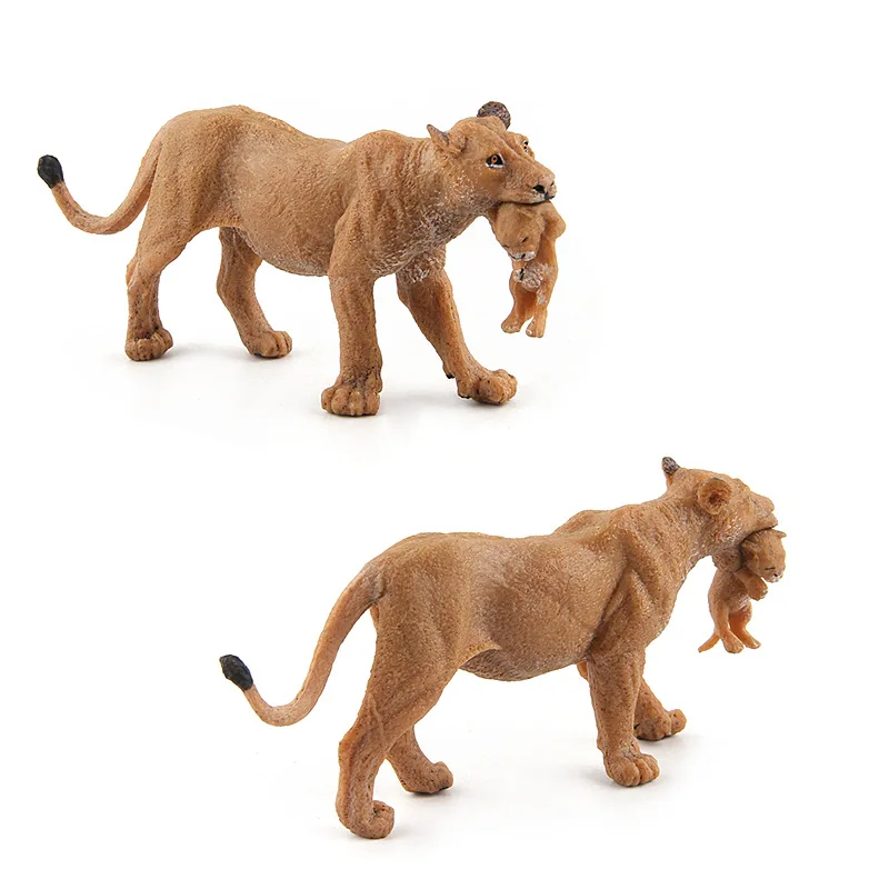 Cross-border sales wildlife park model Chigong lioness lion cub a simulation of science and education decoration toys
