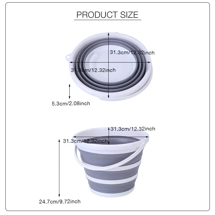 10L Collapsible household water storage cheap travel foldable portable car fishing outdoor camping folding plastic buckets