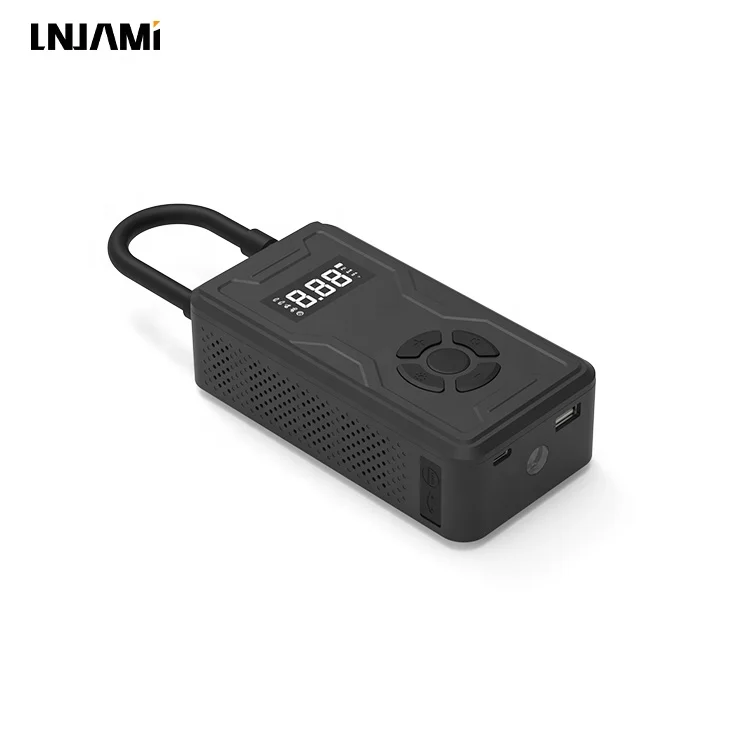 LNJAMI 10000Mah Power Bank Car Jump Starter For Emergency With Air Compressor Battery Booster
