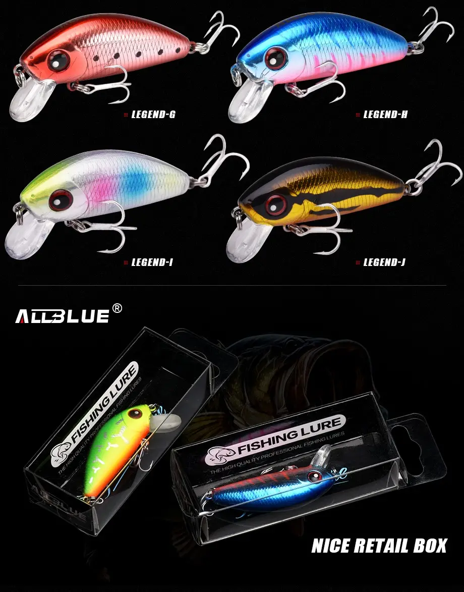 New Legend Minnow 44mm Sinking Floating Mini Wobbler Fishing Lure Artificial Hard Bait Trout Crankbait Fishing Tackle