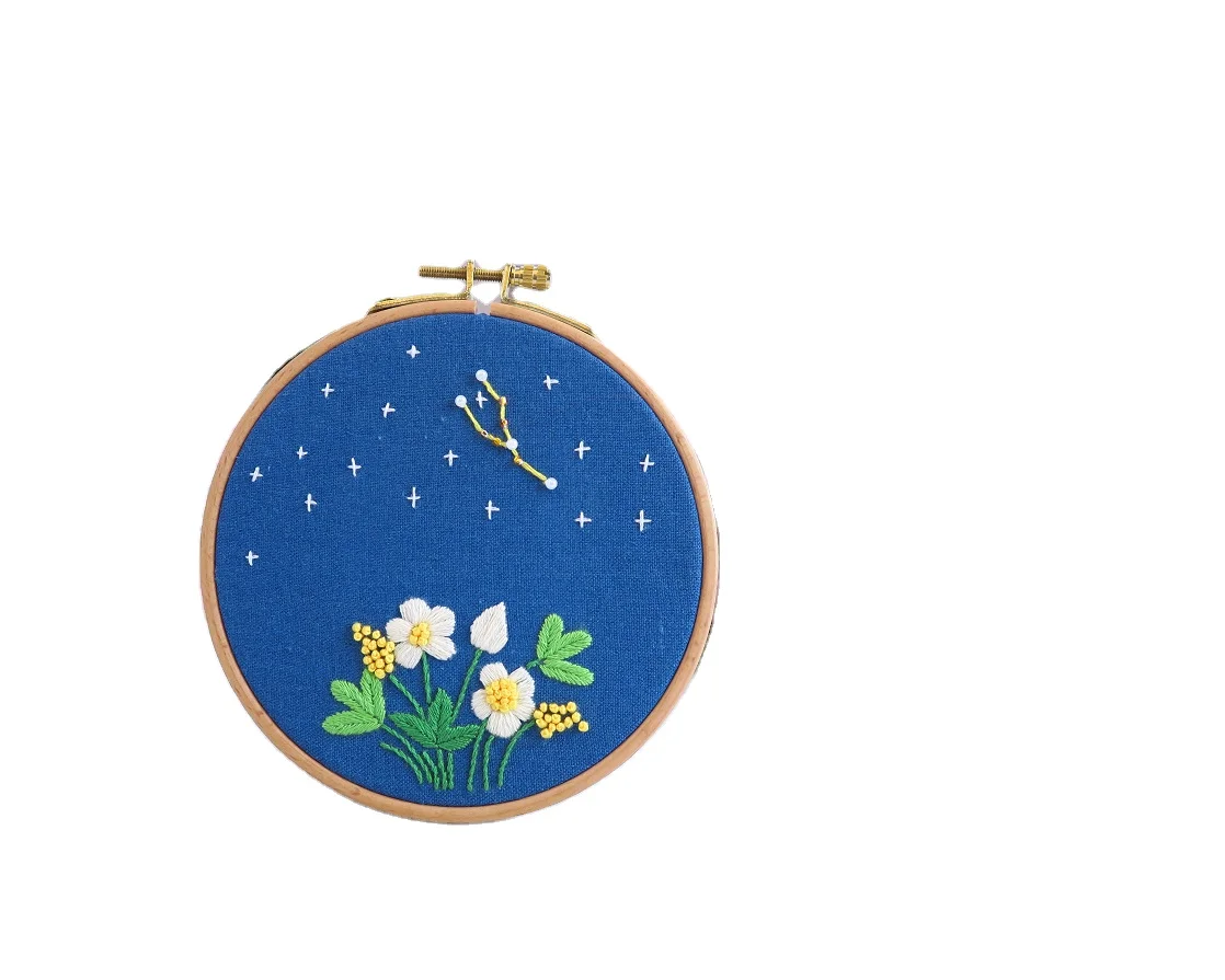 
Diy Embroidery Starter Kit Floral Pattern Stamped Fabric For Adults Beginners Cross Stitch Kits 