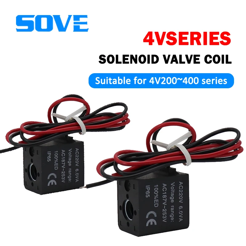 AC220v solenoid valve coil DC24v type 4V210-08 with light control valve head customized 12 outlets