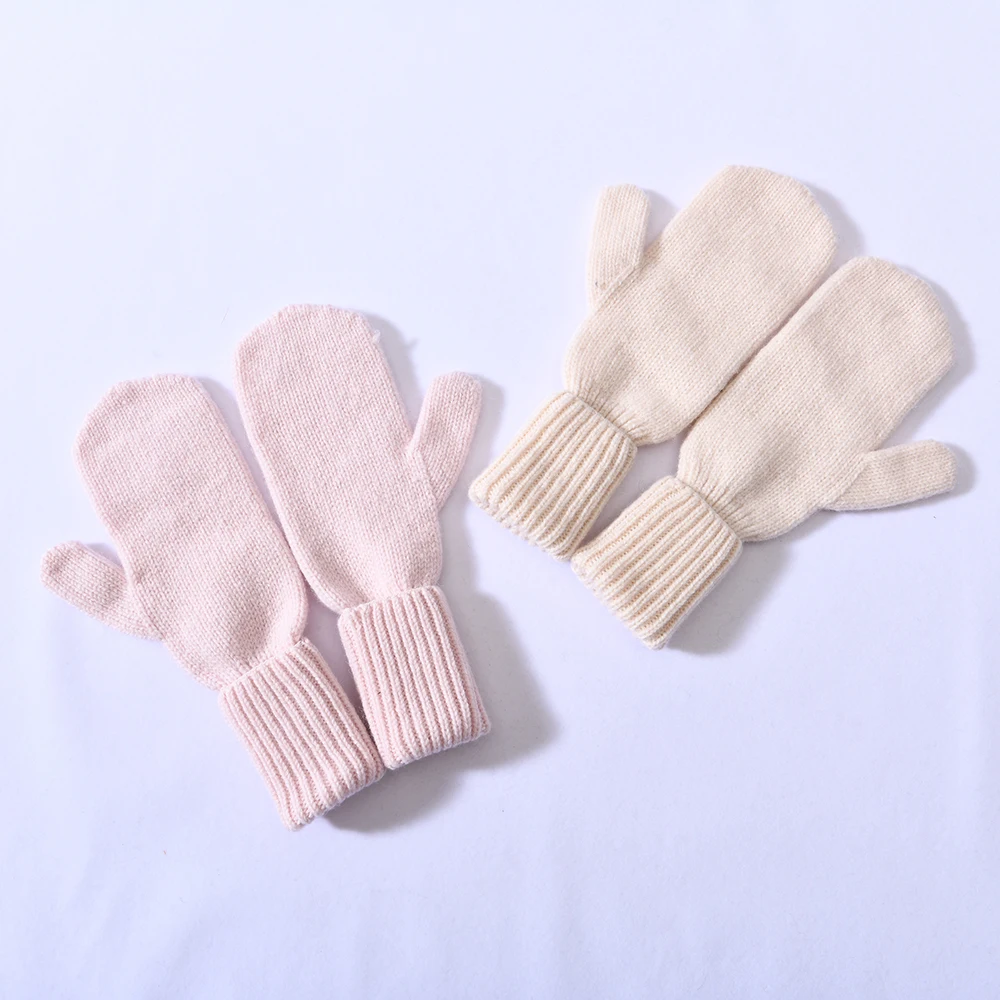 Высокое качество оптовая продажа популярные милые женские варежки теплые толстые зимние вязаные перчатки с